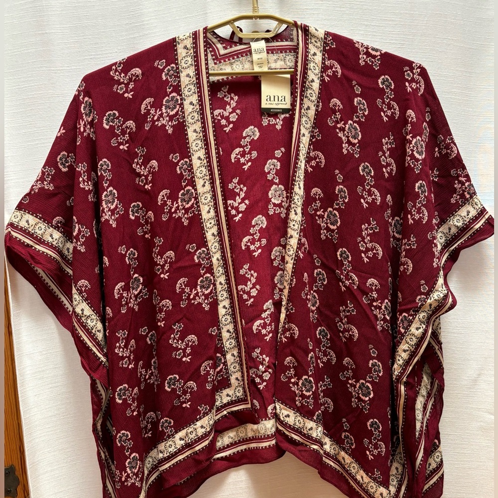 A.N.A. Wrap - Free Flowing One Size- Windsor Wine- Lightweight-Pair w/a Tank NWT